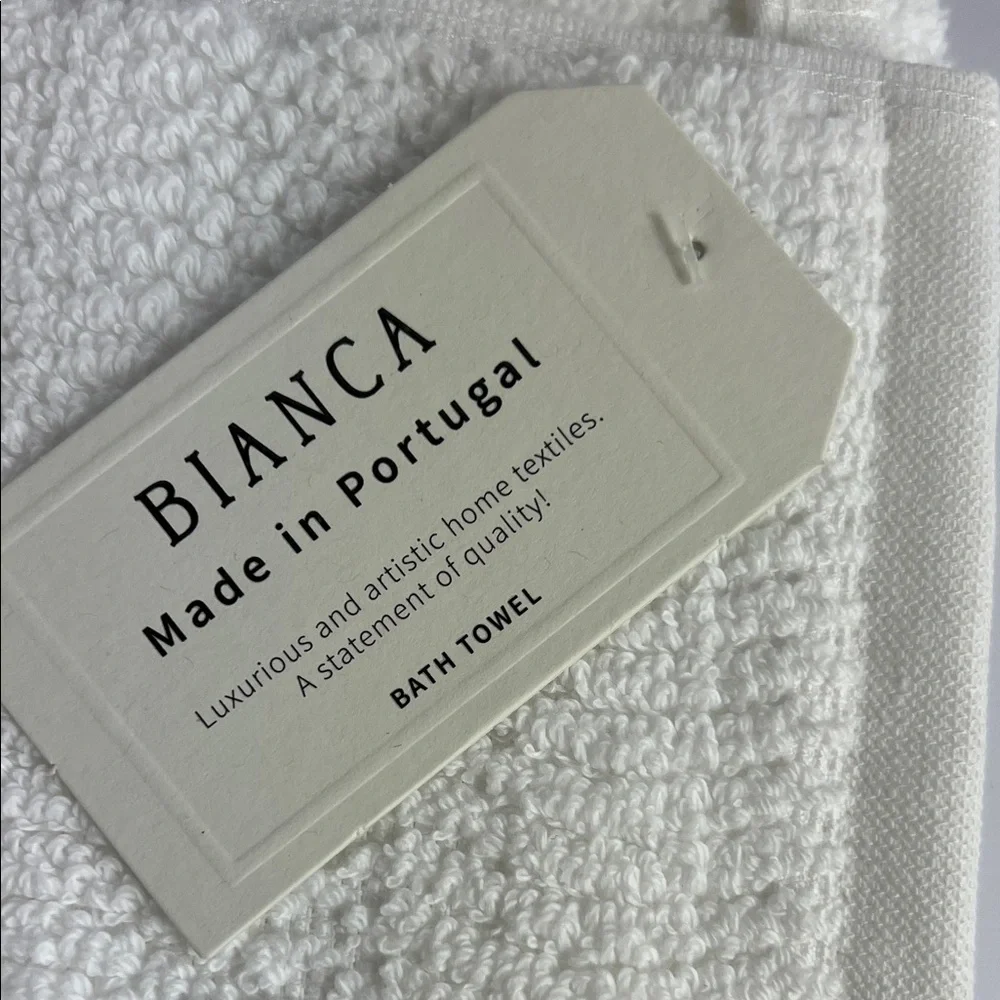 Bianca Bath Towel White Made in Portugal Luxurious 100% Cotton Soft 1 Piece NEW